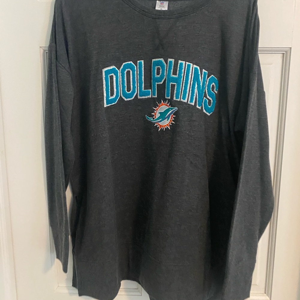 Gray Miami Dolphins Crewneck